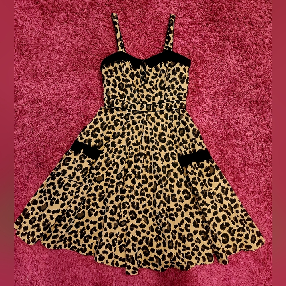 Leopard print pin up style dress